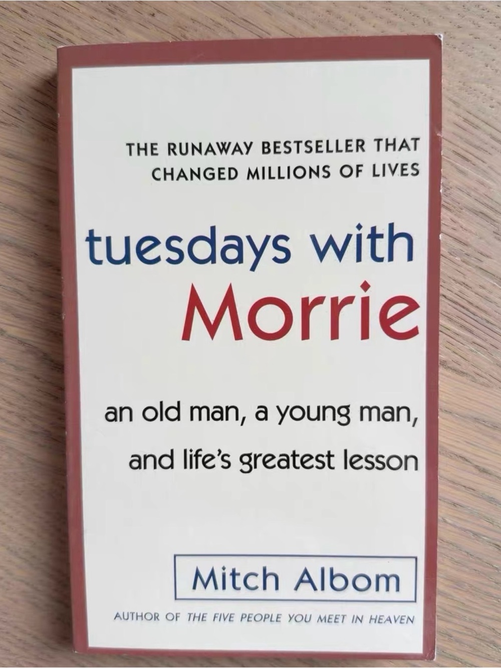 Tuesdays with Morrie Wall Art Print - Red and White - Picture 1 of 1